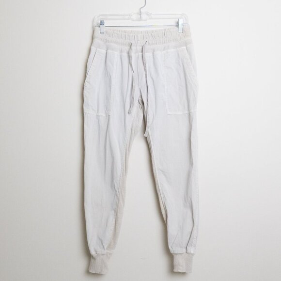 James Perse Mixed Media Pant Talc Light Gray Utility Jogger Size 1 - Picture 3 of 14